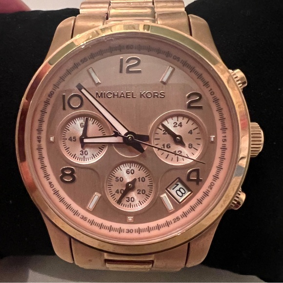 Michael Kors Women's Watch MK5128 Runway Chronograph Rose Gold Working - Picture 1 of 16
